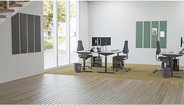 Image du produit eurokraft basic Panneau acoustique mural, h x l 1200 x 300 mm, lot de 4, pétrole. (30 x 120 cm)
