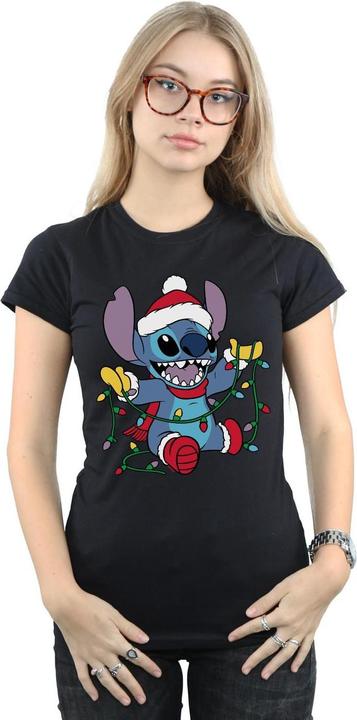Immagine prodotto Disney Lilo And Stitch Christmas Lights Maglietta Donna (M)