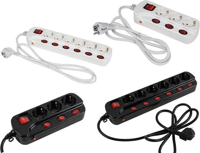 Produktbild Heitronic 45190 Steckdosenleiste mit Schalter 3fach Weiss Schutzkontakt 1 St. (3 x, 3-Polig, 1.50 m)