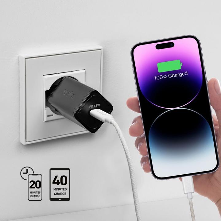 Actual product image SBS Charger GaN USB-C PD 45W black (45 W)