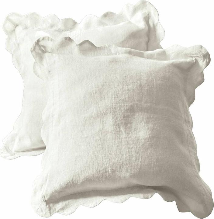 Produktbild Loberon Kissenhülle 2er Set Fontienne weiss (40 x 40 cm)