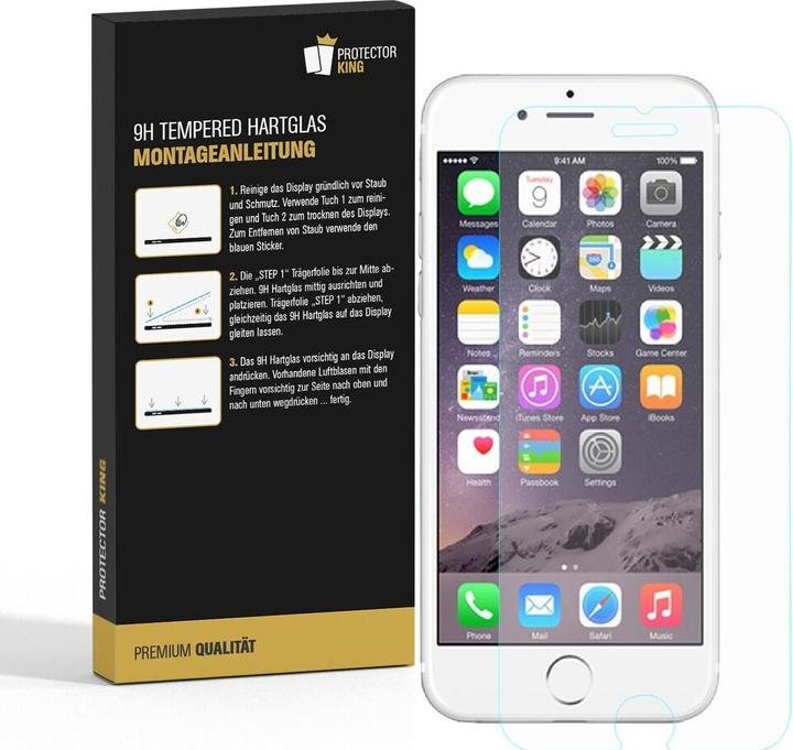Produktbild Protectorking 6x 3D A++ echtes Tempered 9H Panzerhartglas KLAR (6 Stück, Apple iPhone 8 Plus)