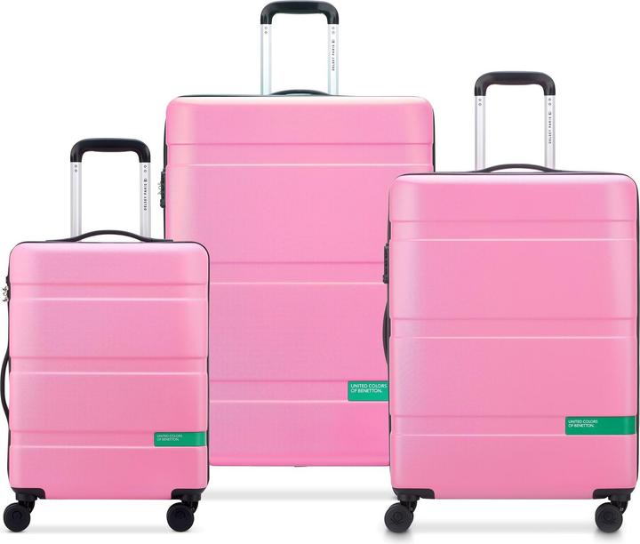 Actual product image Delsey x United Colors of Benetton Now Hardside 4-wheel suitcase set 3 pcs. with stretch fold (192 l, XL (from 140l))