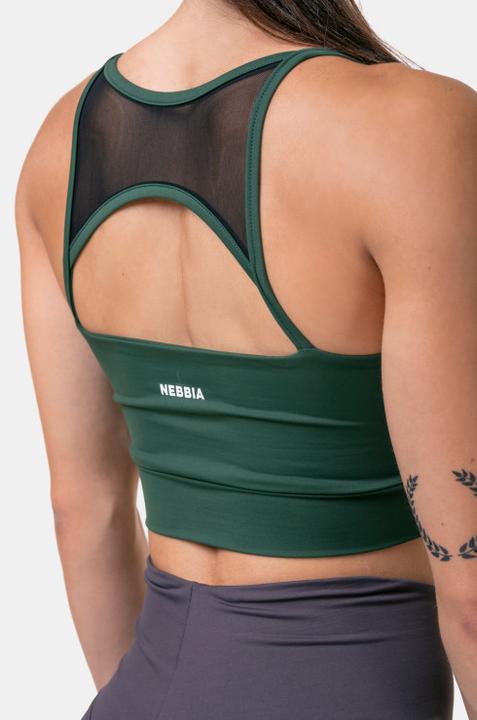 Actual product image Nebbia Classic Hero Cut-Out Sports bra dark green (L)
