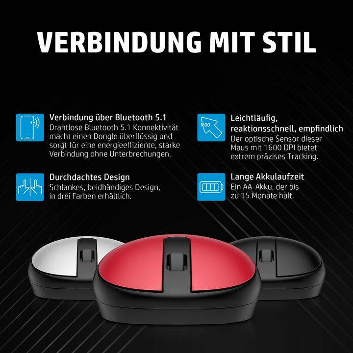 Actual product image HP 240 Bluetooth Mouse White (P) (Wireless)
