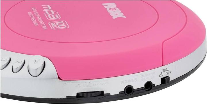 Actual product image Roxx PCD 501 pink Portable CD player CD, CD-R, CD-RW, MP3 Pink, silver
