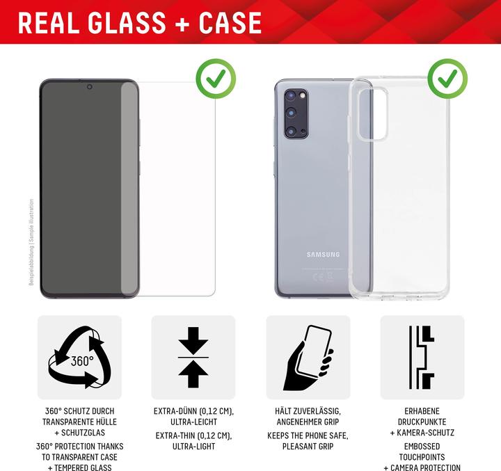 Produktbild Displex Real Glass, 2D Panzerglas + Handyhülle (1 Stück, Samsung Galaxy F54)