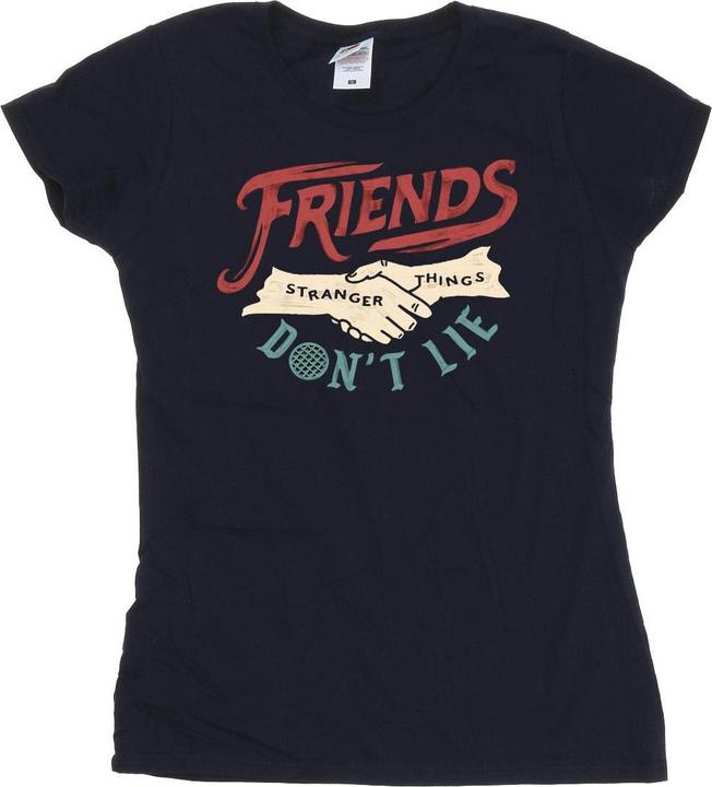 Image du produit Netflix - T-shirt STRANGER THINGS FRIENDS DON'T LIE HANDS - Femme (XL)