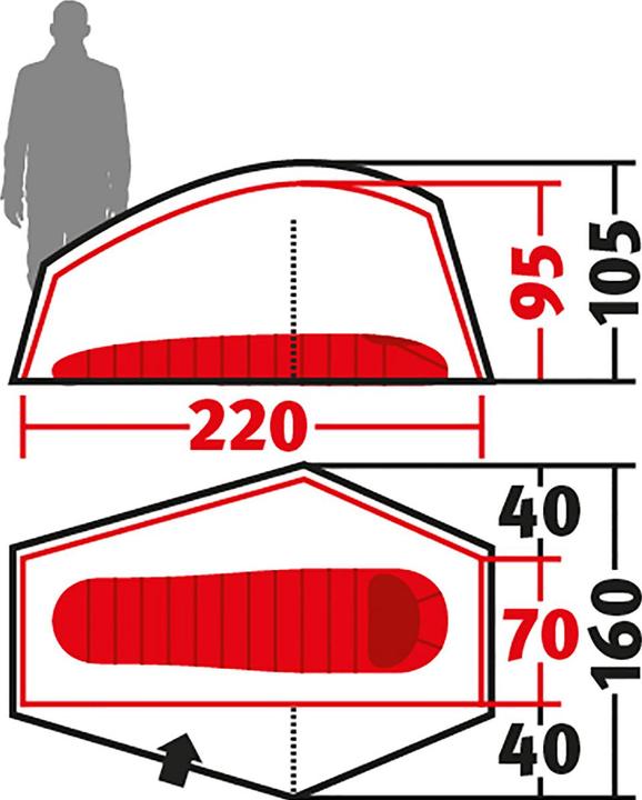 Image du produit Wechsel Tente Venture 1 Travel Line (Tente igloo, 1.95 kg, 1 personne)