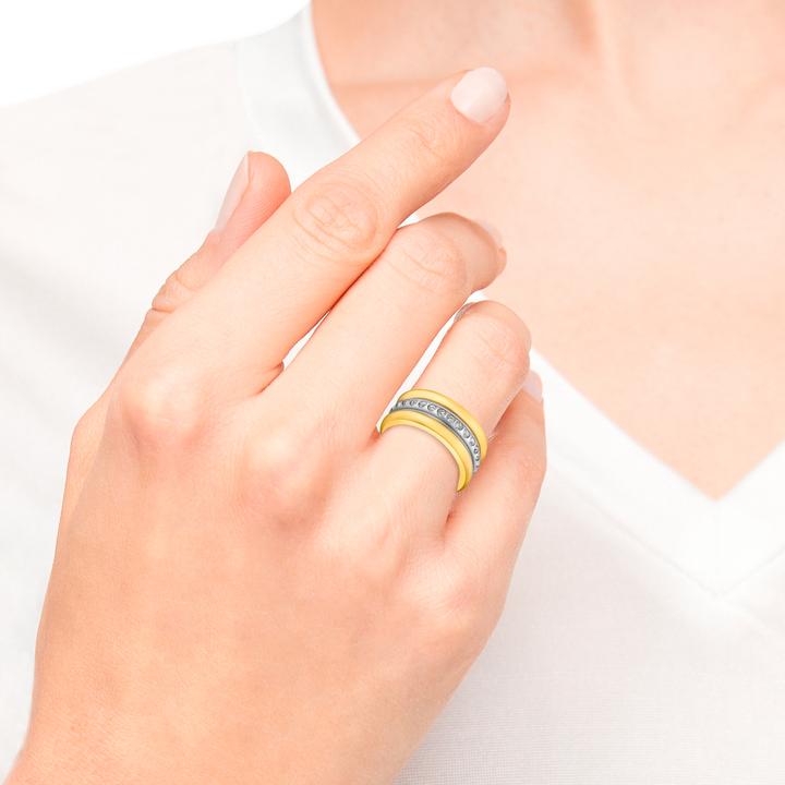 Produktbild S.Oliver Ringe für Damen, Edelstahl, Zirkonia synth. (56, 375/9 K Gold)