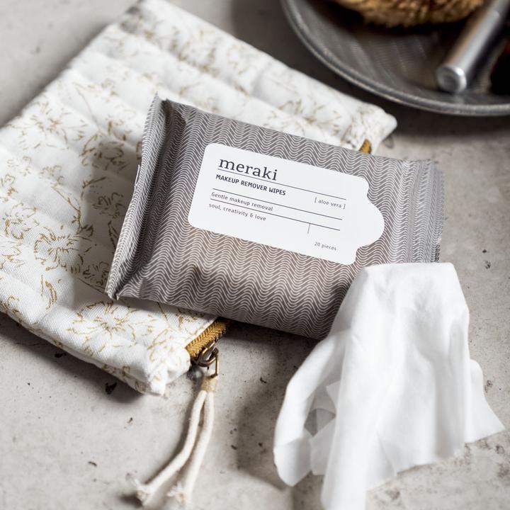 Image du produit Meraki Lingettes démaquillantes, aloe vera, gris chaud/blanc (Chiffons de nettoyage)