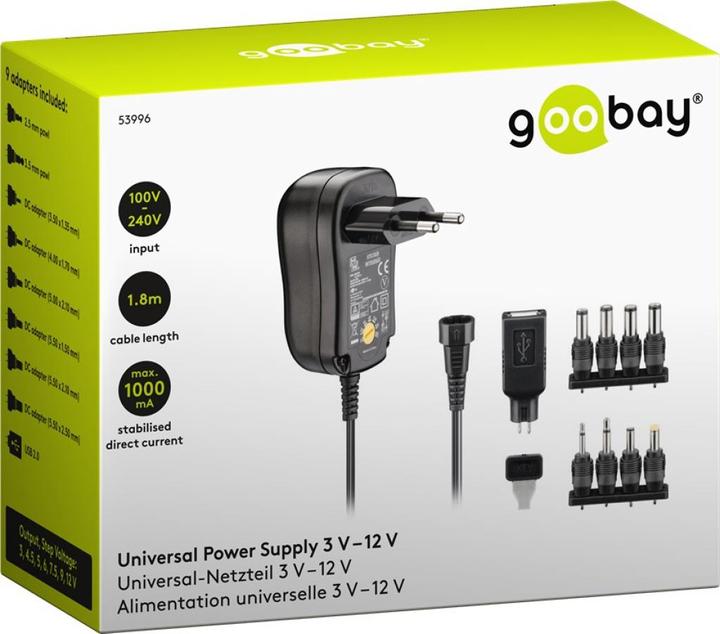 Produktbild Goobay Universal-Netzteil 3V-12V 1.0 A