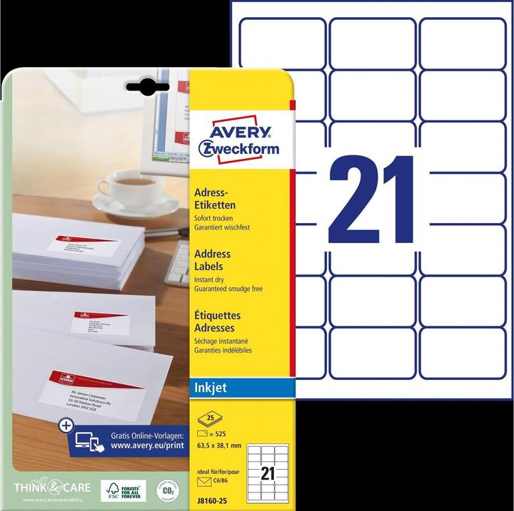 Actual product image Avery Address labels
