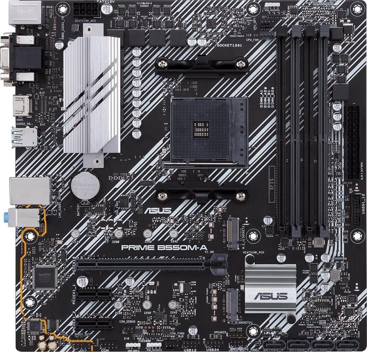 Actual product image ASUS MB PRIME -A/ CSM AM4,DDR4,M2,mATX (AM4, AMD SoC, mATX)