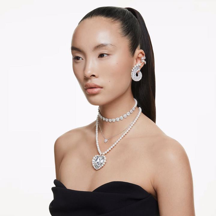 Produktbild Swarovski x Ariana Grande Drop Ohrhänger Kristallperle Verschiedene Schliffe Weiss Rhodiniert (Swarovski Metall)