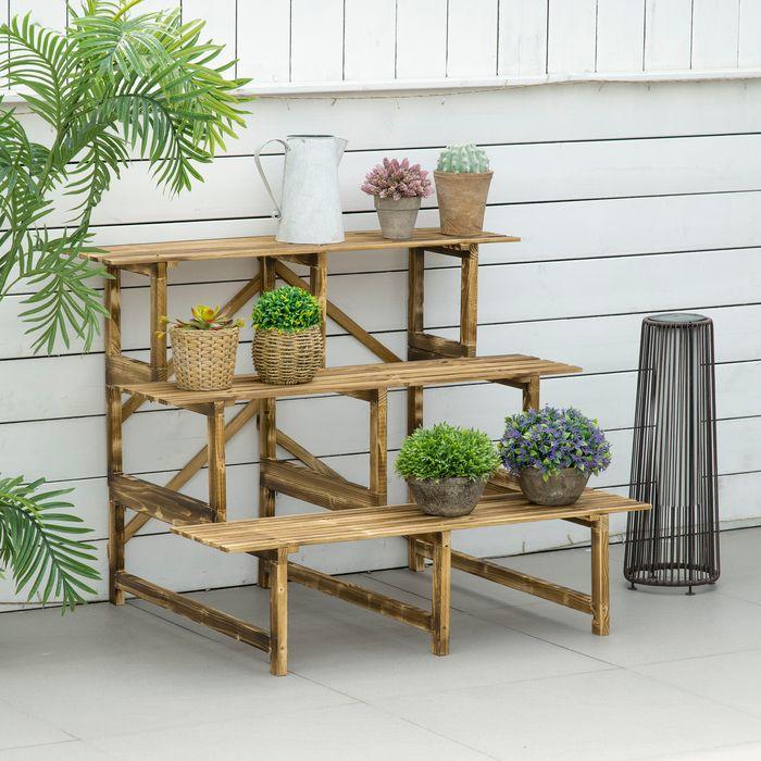 Immagine prodotto Outsunny Scala per piante Scaffale per fiori in legno di abete