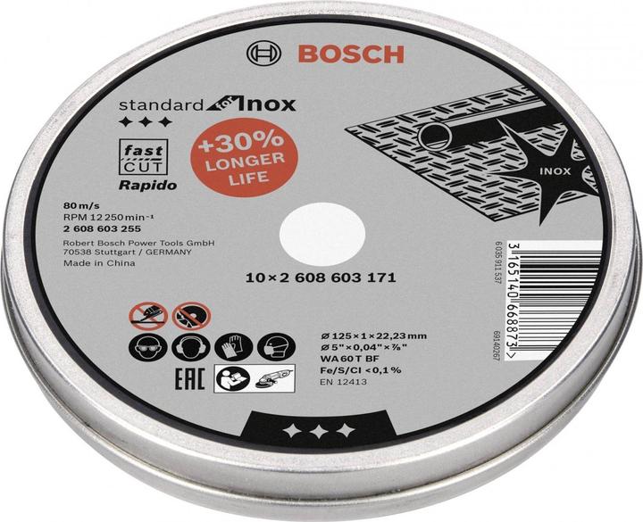 Bosch Professional Zubehör PRO Stainless Steel and Metal Trennscheibe, 125 x 1 x 22,23 mm