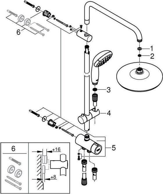 Produktbild Grohe Tempesta System 210 Flex Duschsystem mit Umstellung