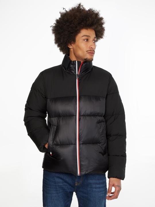 Actual product image Tommy Hilfiger Mens Hilfiger Tech Stand Collar JKT Jacket, Black, L (L)
