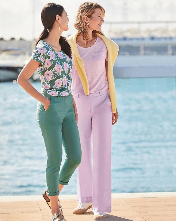 Actual product image Anne Weyburn Wide Chino Trousers (52)