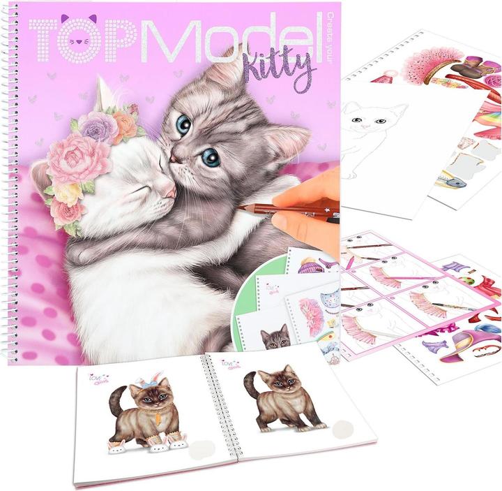 Immagine prodotto Depesche Libro degli adesivi Libro da colorare Crea il tuo Kitty TopModel