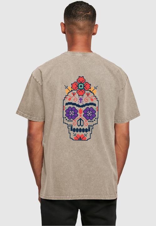 Immagine prodotto Merchcode Frida Kahlo - Pixels viva la vida - Maglietta oversize pesante lavata con acido - 118139 (L)