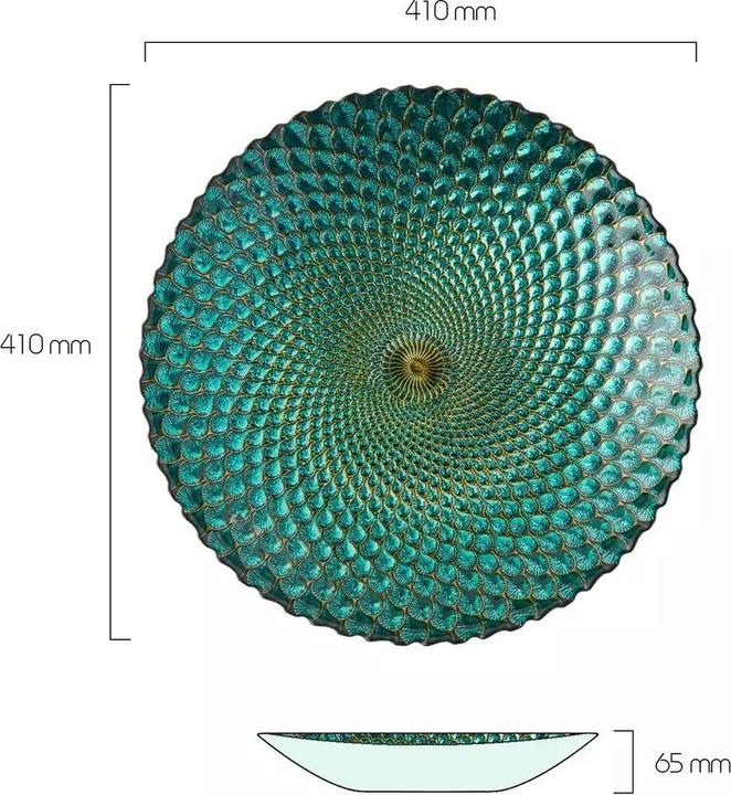 Produktbild The DRH Collection Schale Bowl Peacock 41 cm Glas