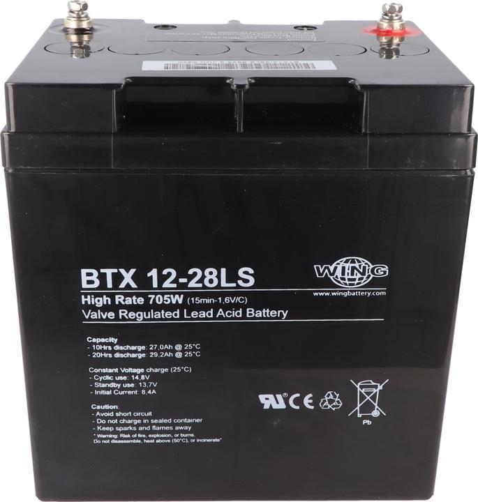 Actual product image AccuCell Wing BTX12-28LS 12V 28Ah high rate high current lead battery AGM lead gel battery (12 V, 28 Ah)