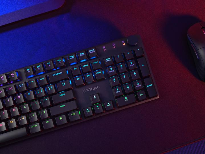 Actual product image Trust GXT868 TORIX Wirless Mechanical Keyboard (US, Wireless, Cable)