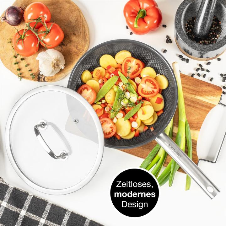 Immagine prodotto Moritz & Moritz Coperchio per padella in acciaio inox universale da 30 cm - Coperchio per padella come complemento (Vetro)