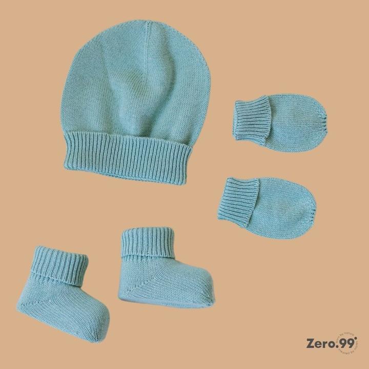 Actual product image Zero.99 Baby Set 3-in-1 Knitted: Hat, Mittens & Booties (50, 56, 62)