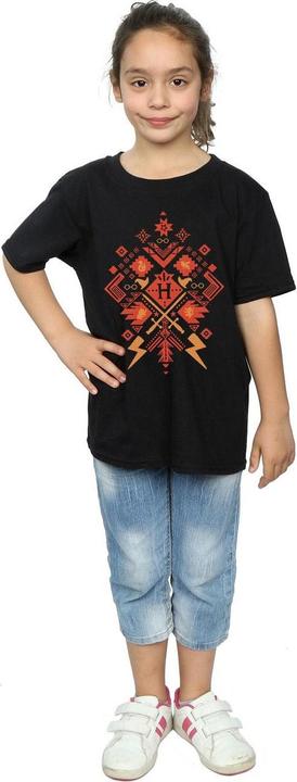 Actual product image Girls Christmas Fair Isle Cotton T-Shirt (152, 158)