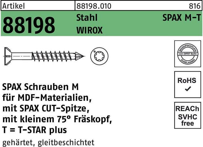 Actual product image Spax Self-tapping screws M SK T15 3.5x45 mm (200 Screws per piece)