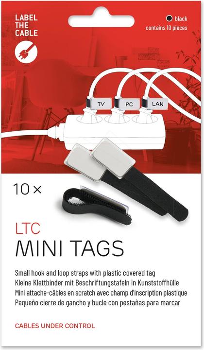 Produktbild Label-the-cable kleine Klettbinder mit Etikette (Klettkabelbinder, 90 mm, 10 Stk.)