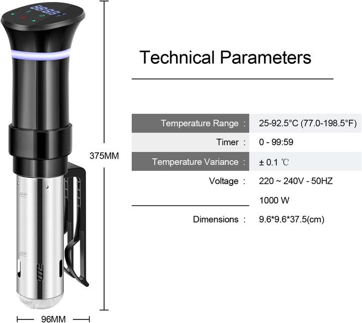 Actual product image Vpcok Direct Sous Vide Cooker 1000W