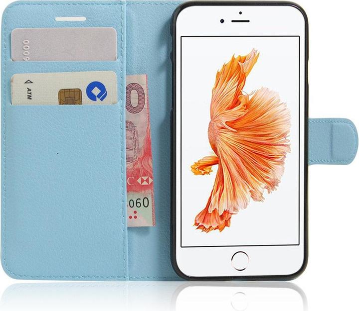 Image du produit Cover-Discount iPhone 8 / 7 - étui en cuir Etui cartes compartiments bleu clair (Apple iPhone SE, Apple iPhone 8, Apple iPhone 7)