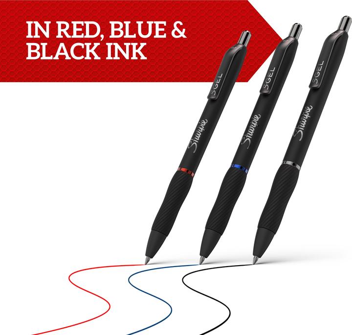 Produktbild Sharpie Gelschreiber 0.7 mm, 3 Stück (Schwarz, Blau, Rot, 3 x)