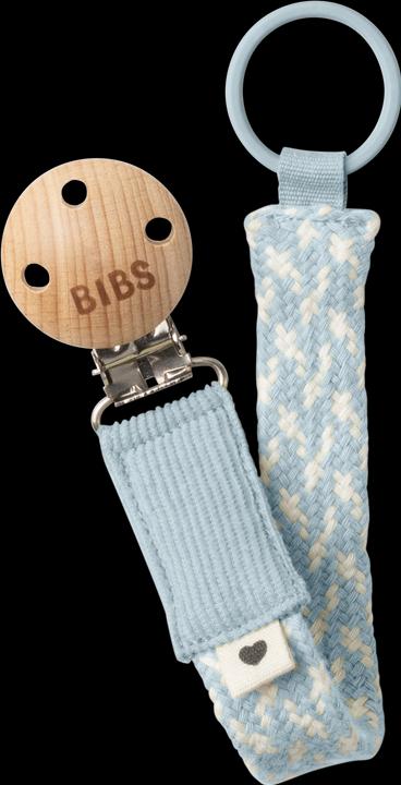 Bibs Sucette Clip intrecciata Baby Blue/Ivory (1 x)
