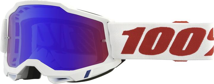 Produktbild 100% Goggle Accuri 2 Pure - Mirror red-blue Lens (Weiss, Blau, Mirror Red)