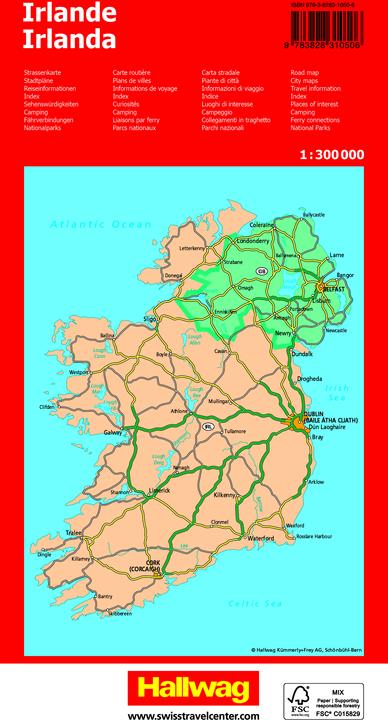Immagine prodotto Carta stradale dell'Irlanda 1:300 000