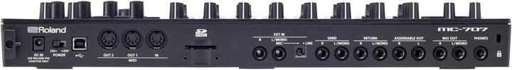 Actual product image Roland MC-707 Groovebox with stand black