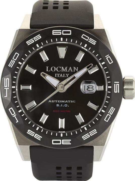 Produktbild Locman Italy Herrenuhr Stealth Automatik schwarz/silber Ref. 0215 (Analoguhr, 46 mm)