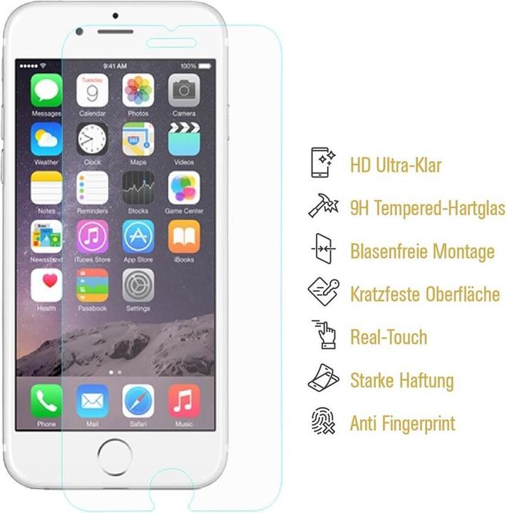 Produktbild Protectorking 1x 3D A++ echtes Tempered 9H Panzerhartglas KLAR (1 Stück, Apple iPhone SE (2nd Gen))