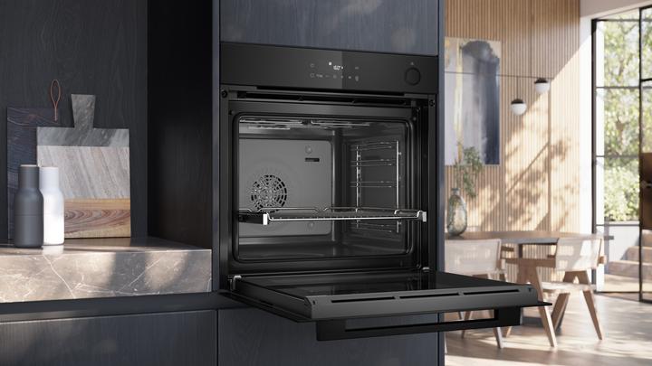 Produktbild Siemens iQ300, Einbau-Backofen mit Dampfunterstützung, 60 x 60 cm, Deep black inox, HR232GEB3