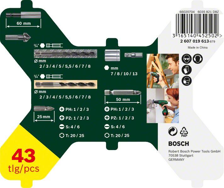 Actual product image Bosch Zubehör X-Line Hexagon Drill Set 43 pieces (2 mm, 3 mm, 4 mm, 5 mm, 5.5 mm, 6 mm, 7 mm, 8 mm)