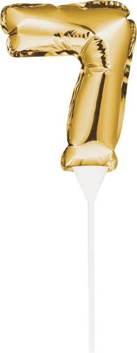 Actual product image Creative Party Mini Balloon Cake Topper Number 7 Gold
