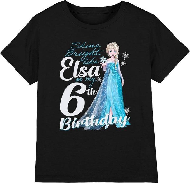 Immagine prodotto Disney Frozen Bright Like Elsa Maglietta 6° Compleanno Bambini (104)