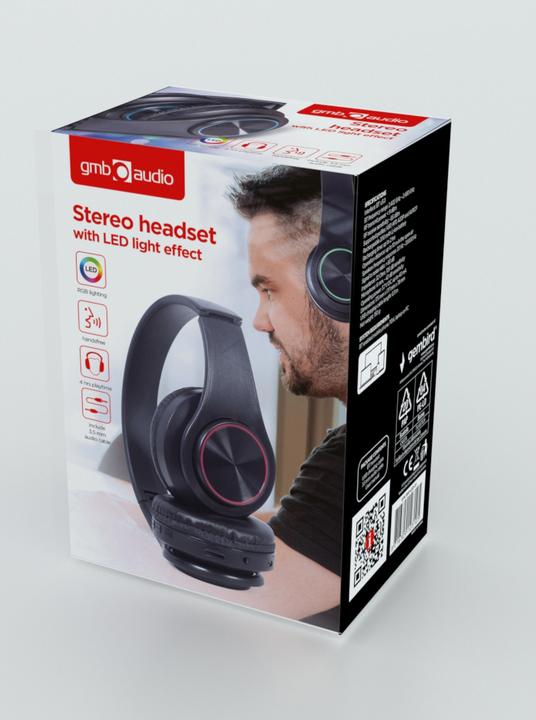 Image du produit Gembird BHP-LED-01 (pas de réduction du bruit, 4 h, Sans fil, Filaire)