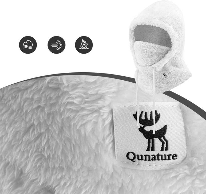 Actual product image Qunature Arctic Velvet Ski Balaclava Size M - White