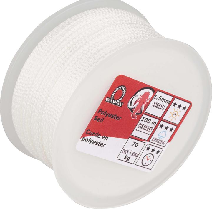 Actual product image Mamutec Polyester rope 1.5 mm 100 m (100 m)